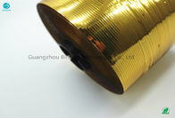 Goldfarbart glänzendes Riss-Streifen-Band zeigen einfache verpackte Öffnung, keinen Ton aufzunehmen
