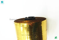 Goldfarbart glänzendes Riss-Streifen-Band zeigen einfache verpackte Öffnung, keinen Ton aufzunehmen