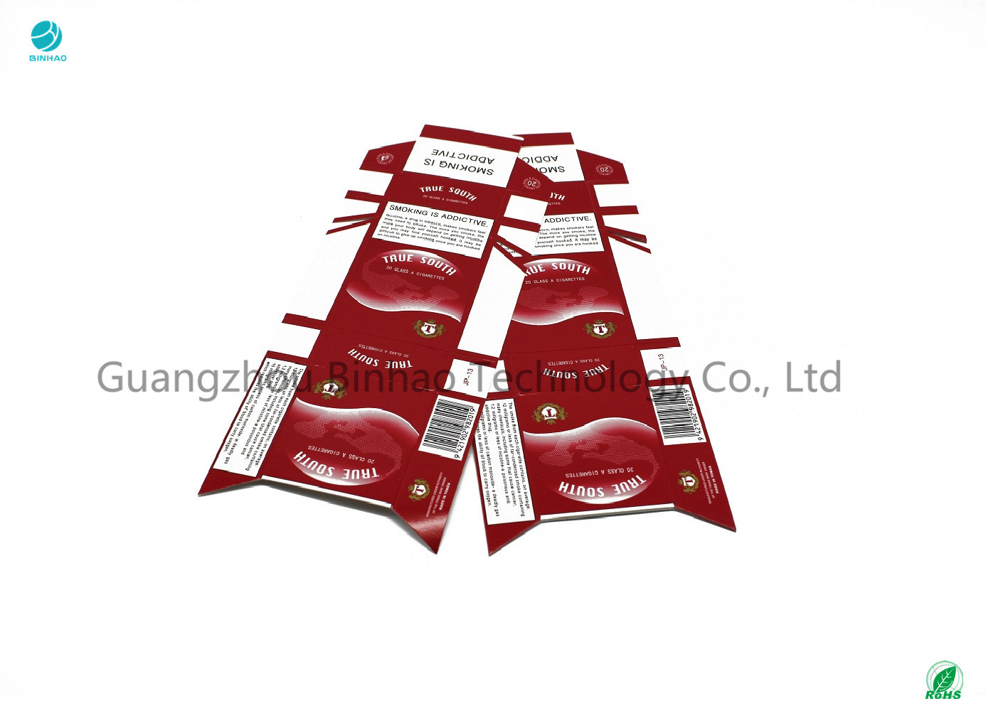 Heiße stempelnde Offsetdruck-Pappzigarettenetuis/rote Tabak-Pakete