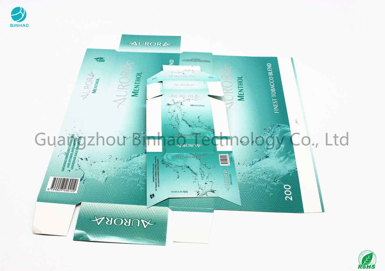 Kundenspezifischer Papierwegwerfzigaretten-Kasten, der mit Glanz/Matt-Laminierung verpackt