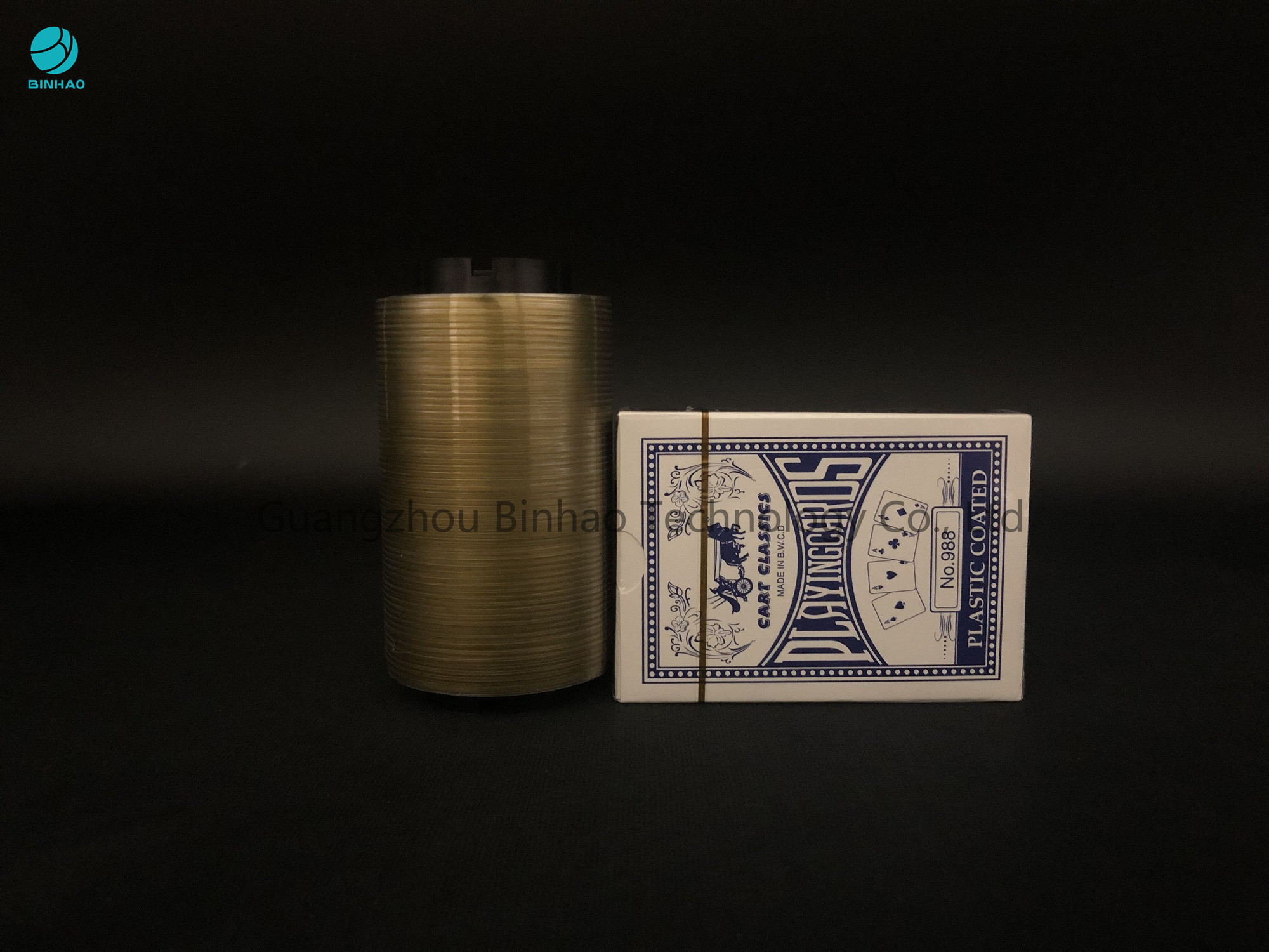 BOPP-Material-Goldriss-Streifen-Band für den Zigaretten-Spielkarte-Kasten, der mit Simplex-Kleber verpackt