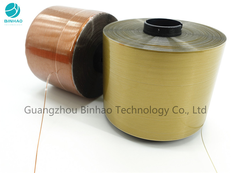 Kosmetisches Verpacken, 2 Millimeter einfacher Riss-Streifen-Band-Brown-Goldfarbe-druckend