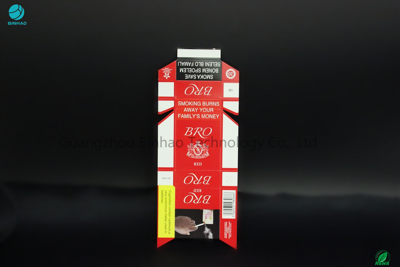 Ringsum oder quadratisches Rand-Druckpapier-Zigarettenetui, Standardtabak-Verpackenkasten