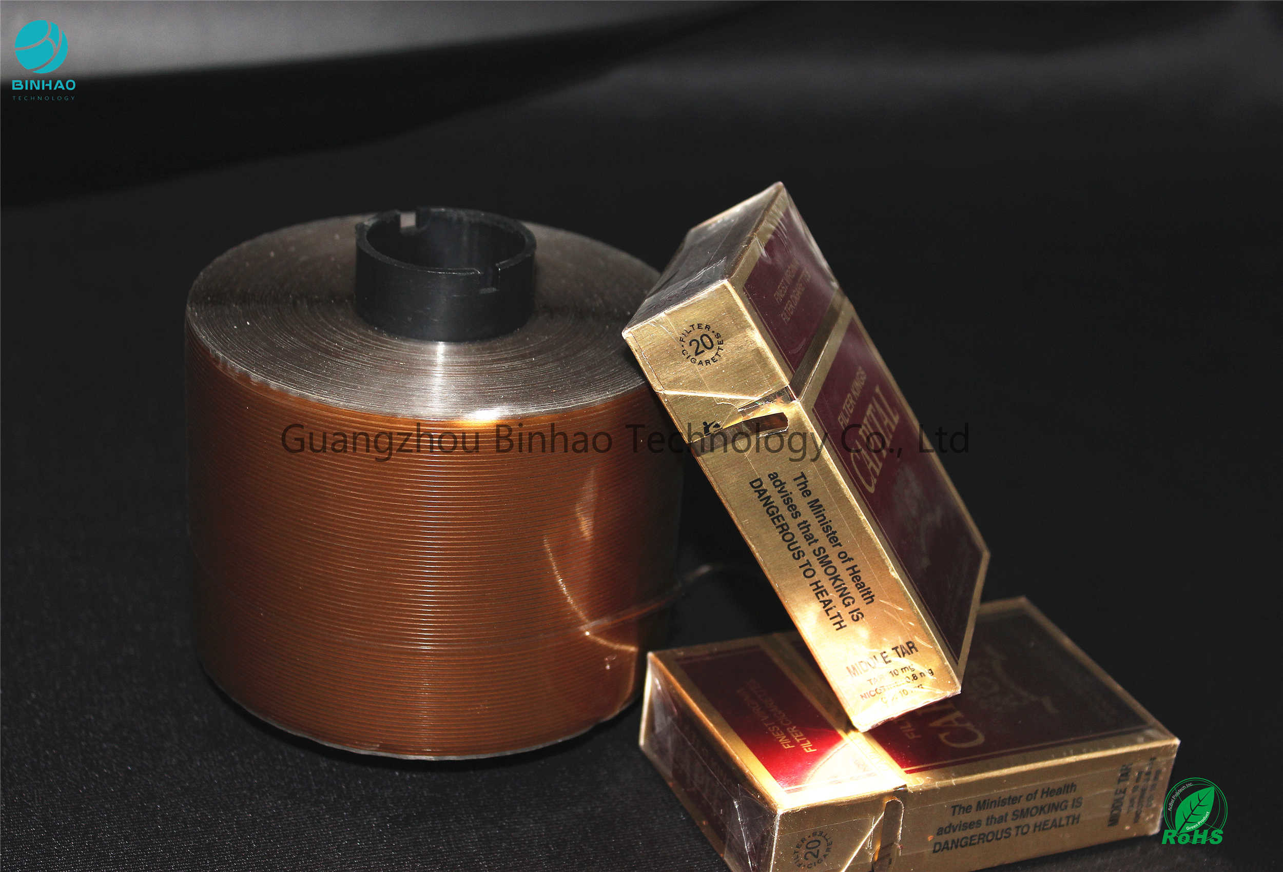 Klassische goldene Mattfarbriss-Streifen-Band-Spulen-Zigaretten-Paket-Materialien